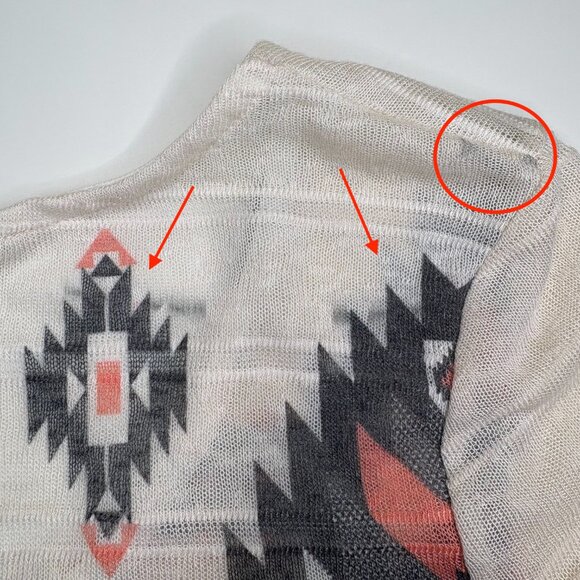 Charlotte Russe‎ Womens Aztec Round Neck Tunic Top Sz XL Long Sleeves Semi Sheer - Picture 8 of 8